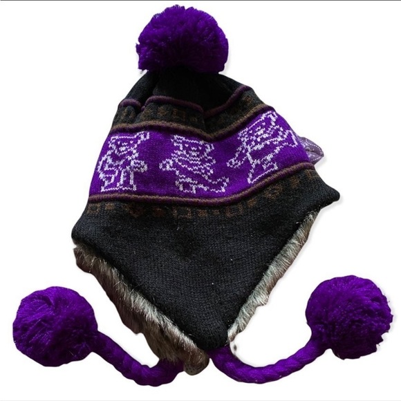 Jerry GARCIA FUR LINED BEANIE WITH POM POMS main image 6